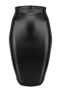 Sexy unzip me wetlook pencil skirt