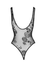 Provocative Sheer mesh floral bodysuit