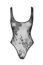 Provocative Sheer mesh floral bodysuit