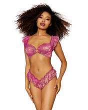 Gold Foiled Lace Bralette and Panty Set