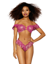 Gold Foiled Lace Bralette and Panty Set