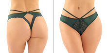 Strappy Microfiber and Lace Thong with Back Cutout - PACK