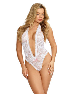 Sexy lace bodysuit with heart cut out back