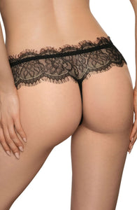 Stunning black lace thong