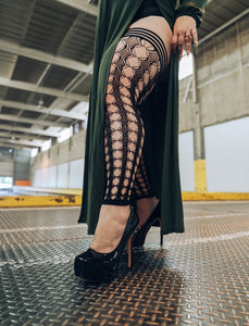 Sexy fishnet Footless thigh-high tights