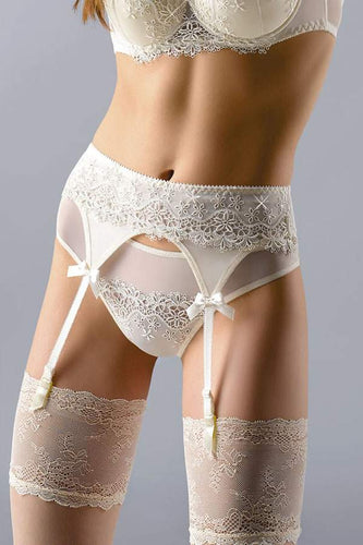 Glamorous creamy suspender belt