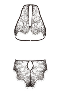 Floral bodysuit with delicate lace