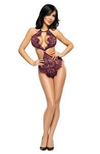 Floral bodysuit with delicate lace