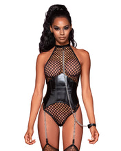 Fishnet & Large Chain Garter bodysuit