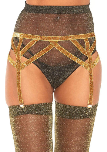 Alluring shimmery garter belt