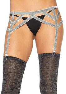 Alluring shimmery garter belt