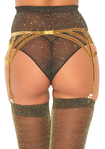 Alluring shimmery garter belt