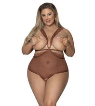 Sexy cupless caramel bodysuit