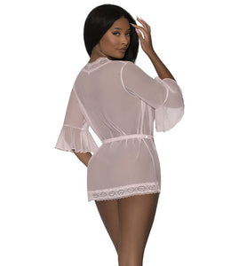 Delicate Flutter Sleeve sheer short robe