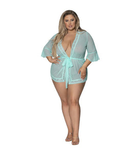 Delicate Flutter Sleeve sheer short robe