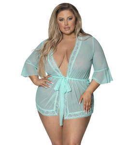 Delicate Flutter Sleeve sheer short robe