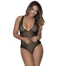 Sexy sheer mesh bodysuit with polka dots