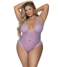 Sexy sheer mesh bodysuit with polka dots