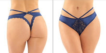 Strappy Microfiber and Lace Thong with Back Cutout - PACK