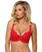 Red lace push up bra