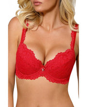 Red lace push up bra