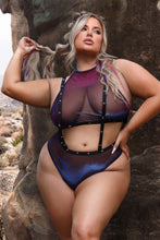 Stardust halter top and suspender bottoms - UV reactive