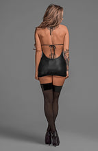 Dominatrix faux leather chemise with open cups