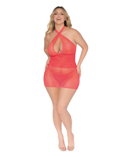 Sexy fishnet neon lingerie chemise