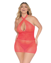 Sexy fishnet neon lingerie chemise