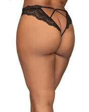 Lace plus size tanga open-crotch panty