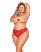 Lace plus size tanga open-crotch panty