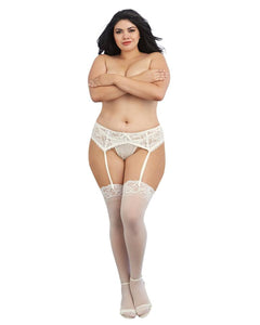 Sheer Thigh High with Lace Top