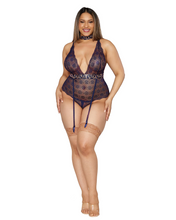 Sexy sequined Stretch lace garter bodysuit - XMAS Lingerie
