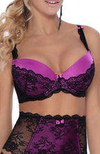 Black and purple push up bra