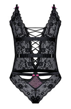 Soft black bodysuit with pink bows