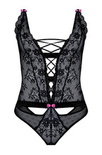 Soft black bodysuit with pink bows