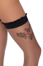 Black floral stockings