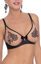 Soft cup mesh floral bra