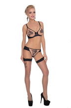 Soft cup mesh floral bra