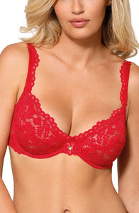 Alluring soft cup lace bra