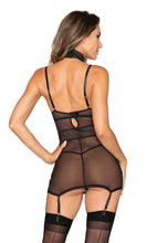 Sexy garter slip with collar