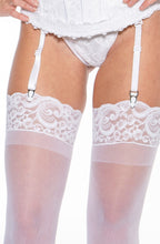 Elegant Sheer thigh-high lace top stockings