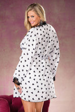 Heart Print & Lace plus size robe